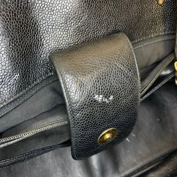 CHANEL TWO TONE CC TOTE VINTAGE LARGE HANDBAG AUTHENTIC - Picture 5 of 11